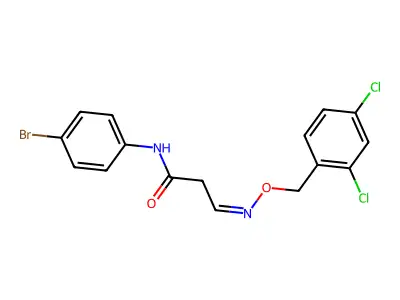 N-(4-bromophenyl)-3-[(2,4-dichlorophenyl)methoxyimino]propanamide structure