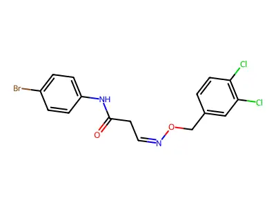 N-(4-bromophenyl)-3-[(3,4-dichlorophenyl)methoxyimino]propanamide structure