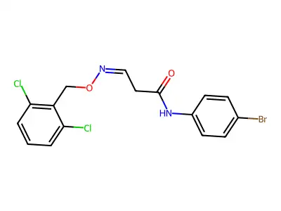 N-(4-bromophenyl)-3-[(2,6-dichlorophenyl)methoxyimino]propanamide structure
