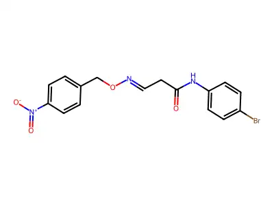 N-(4-bromophenyl)-3-[(4-nitrophenyl)methoxyimino]propanamide structure
