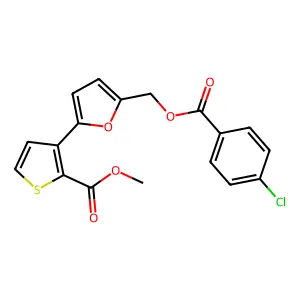 Methyl 3-(5-{[(4-chlorobenzoyl)oxy]methyl}-2-furyl)-2-thiophenecarboxylate structure