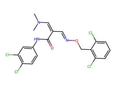 2-({[(2,6-dichlorobenzyl)oxy]imino}methyl)-N-(3,4-dichlorophenyl)-3-(dimethylamino)acrylamide structure