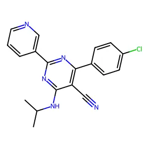 4-(4-Chlorophenyl)-6-(isopropylamino)-2-(3-pyridinyl)-5-pyrimidinecarbonitrile structure