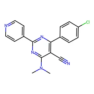 4-(4-Chlorophenyl)-6-(dimethylamino)-2-(4-pyridinyl)-5-pyrimidinecarbonitrile structure