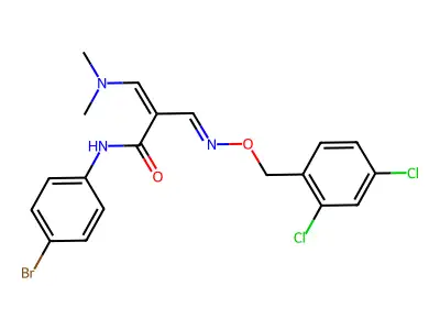 N-(4-bromophenyl)-2-({[(2,4-dichlorobenzyl)oxy]imino}methyl)-3-(dimethylamino)acrylamide structure