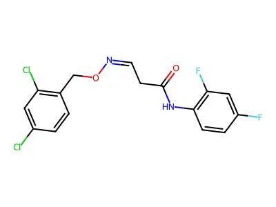 3-[(2,4-dichlorophenyl)methoxyimino]-N-(2,4-difluorophenyl)propanamide structure