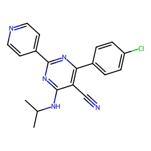 4-(4-Chlorophenyl)-6-(isopropylamino)-2-(4-pyridinyl)-5-pyrimidinecarbonitrile structure