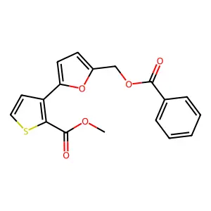 Methyl 3-{5-[(benzoyloxy)methyl]-2-furyl}-2-thiophenecarboxylate structure
