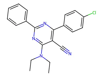 4-(4-Chlorophenyl)-6-(diethylamino)-2-phenyl-5-pyrimidinecarbonitrile structure