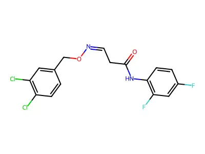 3-[(3,4-dichlorophenyl)methoxyimino]-N-(2,4-difluorophenyl)propanamide structure