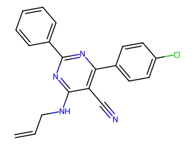 4-(Allylamino)-6-(4-chlorophenyl)-2-phenyl-5-pyrimidinecarbonitrile structure