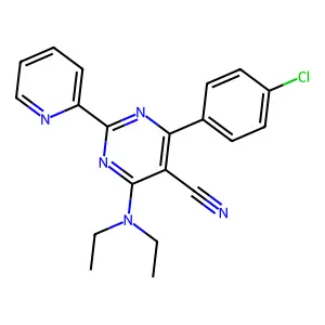 4-(4-Chlorophenyl)-6-(diethylamino)-2-(2-pyridinyl)-5-pyrimidinecarbonitrile structure