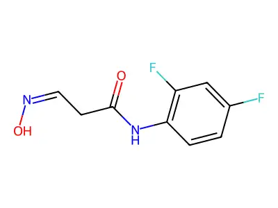 N-(2,4-difluorophenyl)-3-hydroxyiminopropanamide structure