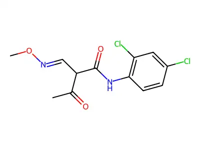 N-(2,4-dichlorophenyl)-2-(methoxyiminomethyl)-3-oxobutanamide structure