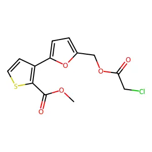 Methyl 3-(5-{[(2-chloroacetyl)oxy]methyl}-2-furyl)-2-thiophenecarboxylate structure