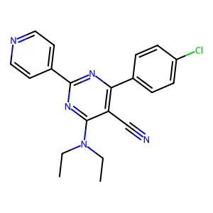 4-(4-Chlorophenyl)-6-(diethylamino)-2-(4-pyridinyl)-5-pyrimidinecarbonitrile structure
