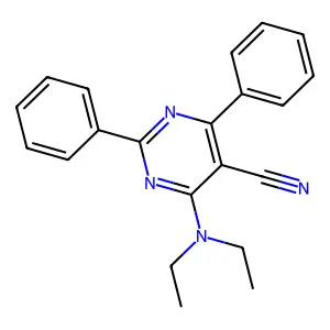 4-(Diethylamino)-2,6-diphenyl-5-pyrimidinecarbonitrile structure