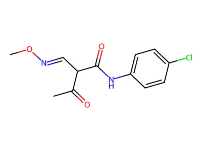 N-(4-chlorophenyl)-2-[(methoxyimino)methyl]-3-oxobutanamide structure