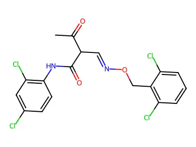 2-({[(2,6-dichlorobenzyl)oxy]imino}methyl)-N-(2,4-dichlorophenyl)-3-oxobutanamide structure