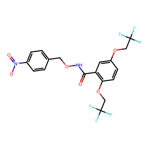 N-[(4-nitrophenyl)methoxy]-2,5-bis(2,2,2-trifluoroethoxy)benzamide structure