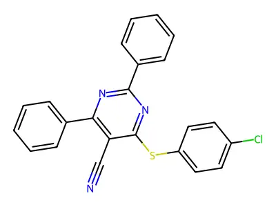 4-[(4-Chlorophenyl)sulfanyl]-2,6-diphenyl-5-pyrimidinecarbonitrile structure
