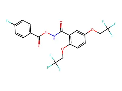 [[2,5-Bis(2,2,2-trifluoroethoxy)benzoyl]amino] 4-fluorobenzoate structure