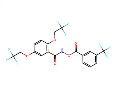 [[2,5-Bis(2,2,2-trifluoroethoxy)benzoyl]amino] 3-(trifluoromethyl)benzoate structure
