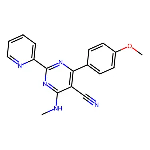 4-(4-Methoxyphenyl)-6-(methylamino)-2-(2-pyridinyl)-5-pyrimidinecarbonitrile structure