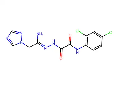 N'-[[1-amino-2-(1,2,4-triazol-1-yl)ethylidene]amino]-N-(2,4-dichlorophenyl)oxamide structure