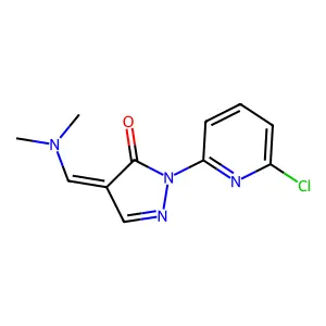 (4E)-2-(6-chloro-2-pyridinyl)-4-(dimethylaminomethylidene)pyrazol-3-one structure