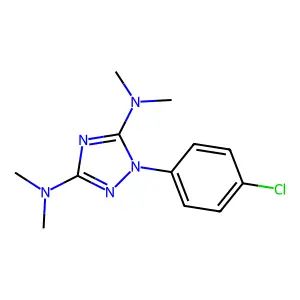 N-[1-(4-chlorophenyl)-3-(dimethylamino)-1H-1,2,4-triazol-5-yl]-N,N-dimethylamine structure