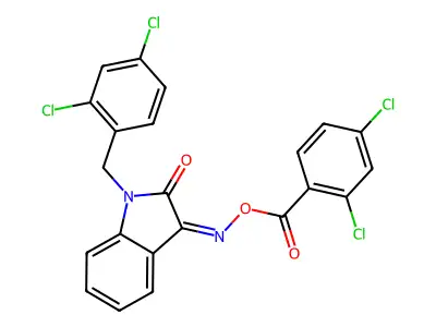 [[1-[(2,4-dichlorophenyl)methyl]-2-oxo-indol-3-ylidene]amino] 2,4-dichlorobenzoate structure