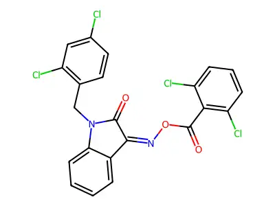 [[1-[(2,4-dichlorophenyl)methyl]-2-oxo-indol-3-ylidene]amino] 2,6-dichlorobenzoate structure