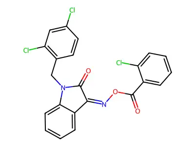 [[1-[(2,4-Dichlorophenyl)methyl]-2-oxoindol-3-ylidene]amino] 2-chlorobenzoate structure