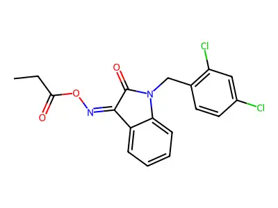 [[1-[(2,4-Dichlorophenyl)methyl]-2-oxoindol-3-ylidene]amino] propanoate structure