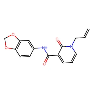 1-allyl-N-(1,3-benzodioxol-5-yl)-2-oxo-1,2-dihydro-3-pyridinecarboxamide structure