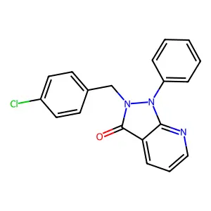 2-(4-chlorobenzyl)-1-phenyl-1,2-dihydro-3H-pyrazolo[3,4-b]pyridin-3-one structure