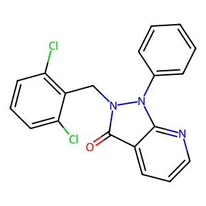 2-(2,6-dichlorobenzyl)-1-phenyl-1,2-dihydro-3H-pyrazolo[3,4-b]pyridin-3-one structure