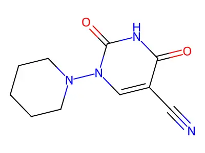 2,4-Dioxo-1-piperidino-1,2,3,4-tetrahydro-5-pyrimidinecarbonitrile structure