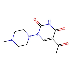 5-acetyl-1-(4-methylpiperazino)-2,4(1H,3H)-pyrimidinedione structure