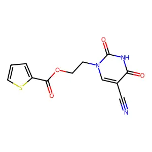 2-[5-cyano-2,4-dioxo-3,4-dihydro-1(2H)-pyrimidinyl]ethyl 2-thiophenecarboxylate structure