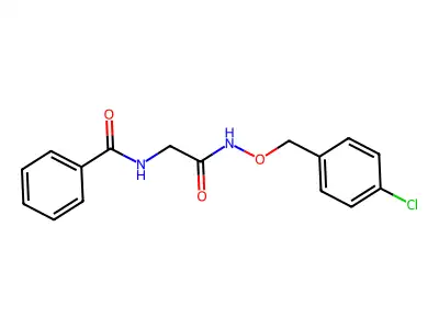 N-(2-{[(4-chlorobenzyl)oxy]amino}-2-oxoethyl)benzenecarboxamide structure