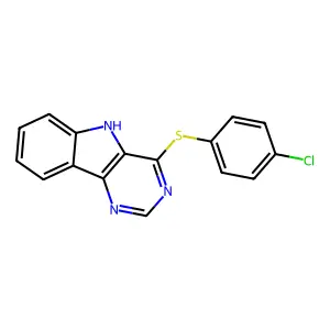 4-chlorophenyl 5H-pyrimido[5,4-b]indol-4-yl sulfide structure