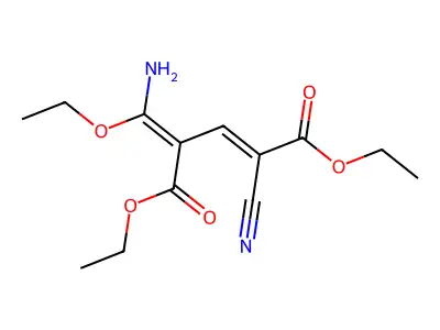 Diethyl 4-[amino(ethoxy)methylidene]-2-cyanopent-2-enedioate structure