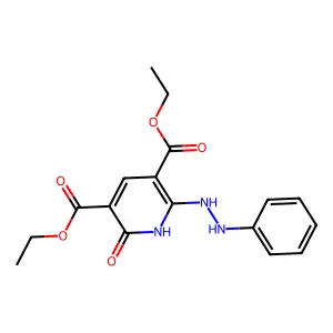 Diethyl 2-hydroxy-6-(2-phenylhydrazino)-3,5-pyridinedicarboxylate structure