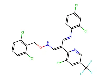 2,4-dichloro-N-[(1Z,3E)-2-[3-chloro-5-(trifluoromethyl)pyridin-2-yl]-3-{[(2,6-dichlorophenyl)methoxy]imino}prop-1-en-1-yl]aniline structure