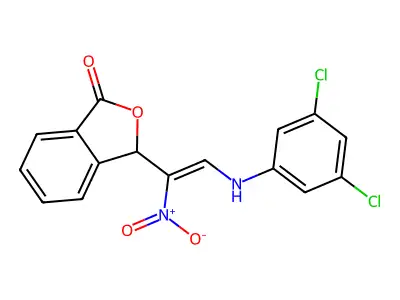 3-[2-(3,5-dichloroanilino)-1-nitrovinyl]-2-benzofuran-1(3H)-one structure