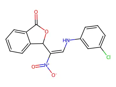 3-[2-[(3-Chlorophenyl)amino]-1-nitroethenyl]-1(3H)-isobenzofuranone structure