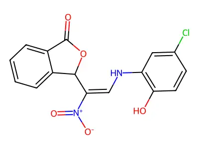 3-[2-(5-chloro-2-hydroxyanilino)-1-nitroethenyl]-3H-isobenzofuran-1-one structure