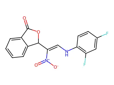 3-[2-(2,4-difluoroanilino)-1-nitroethenyl]-3H-2-benzofuran-1-one structure